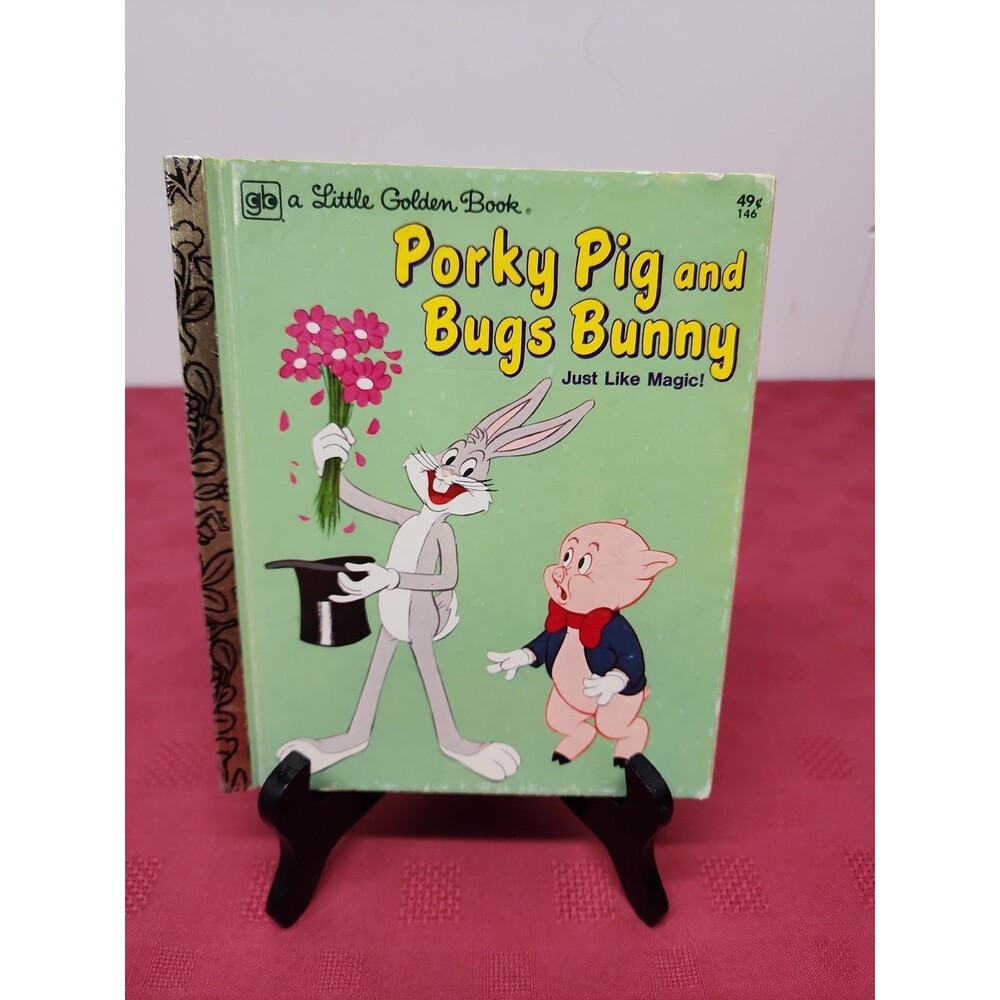 Vintage 1976 Porky Pig And Bugs Bunny Little Golden Book Just Like Magic! #146